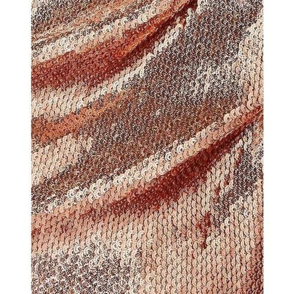 Haney NWT Sequin One-Shoulder Mini Dress in Copper Size 6 - Picture 3 of 9